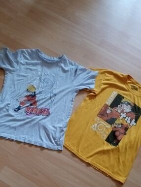 💲1⃣▶Vintage Naruto Graphic Kids T-Shirt - Blue and Yellow